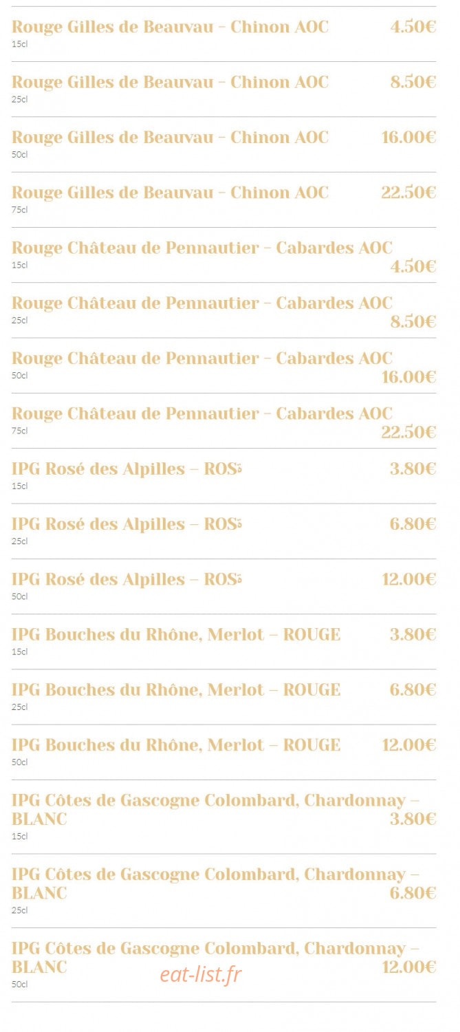 La crêperie du Sébasto — carte page 18