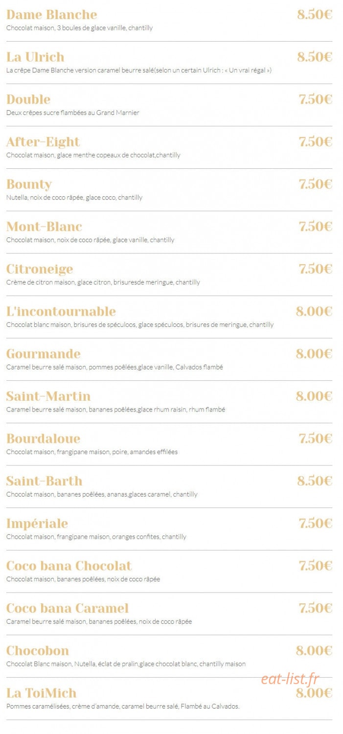 La crêperie du Sébasto — carte page 7
