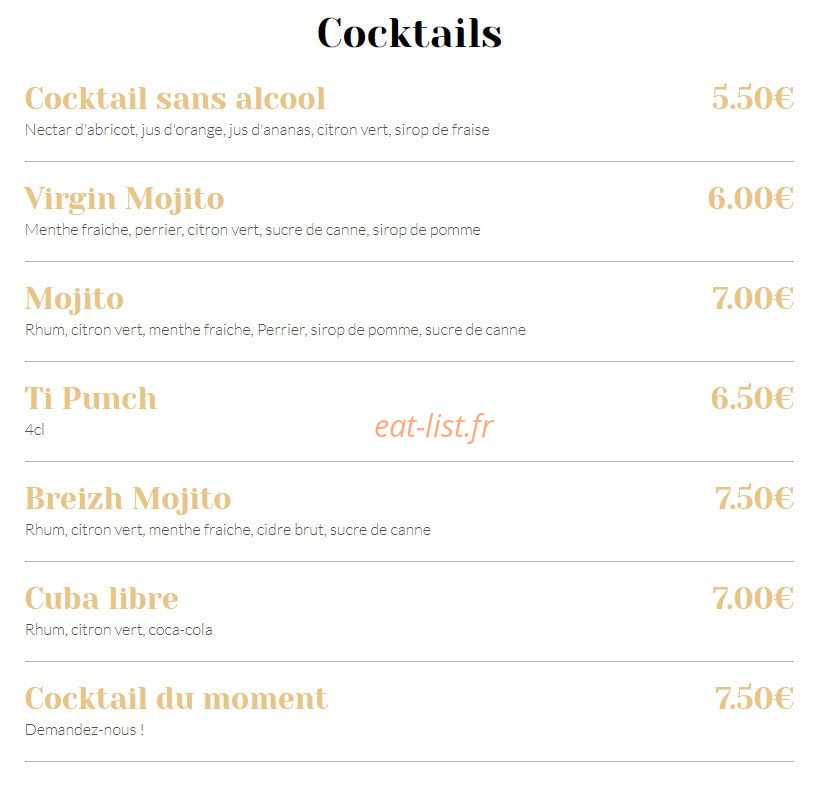 La crêperie du Sébasto — carte page 12