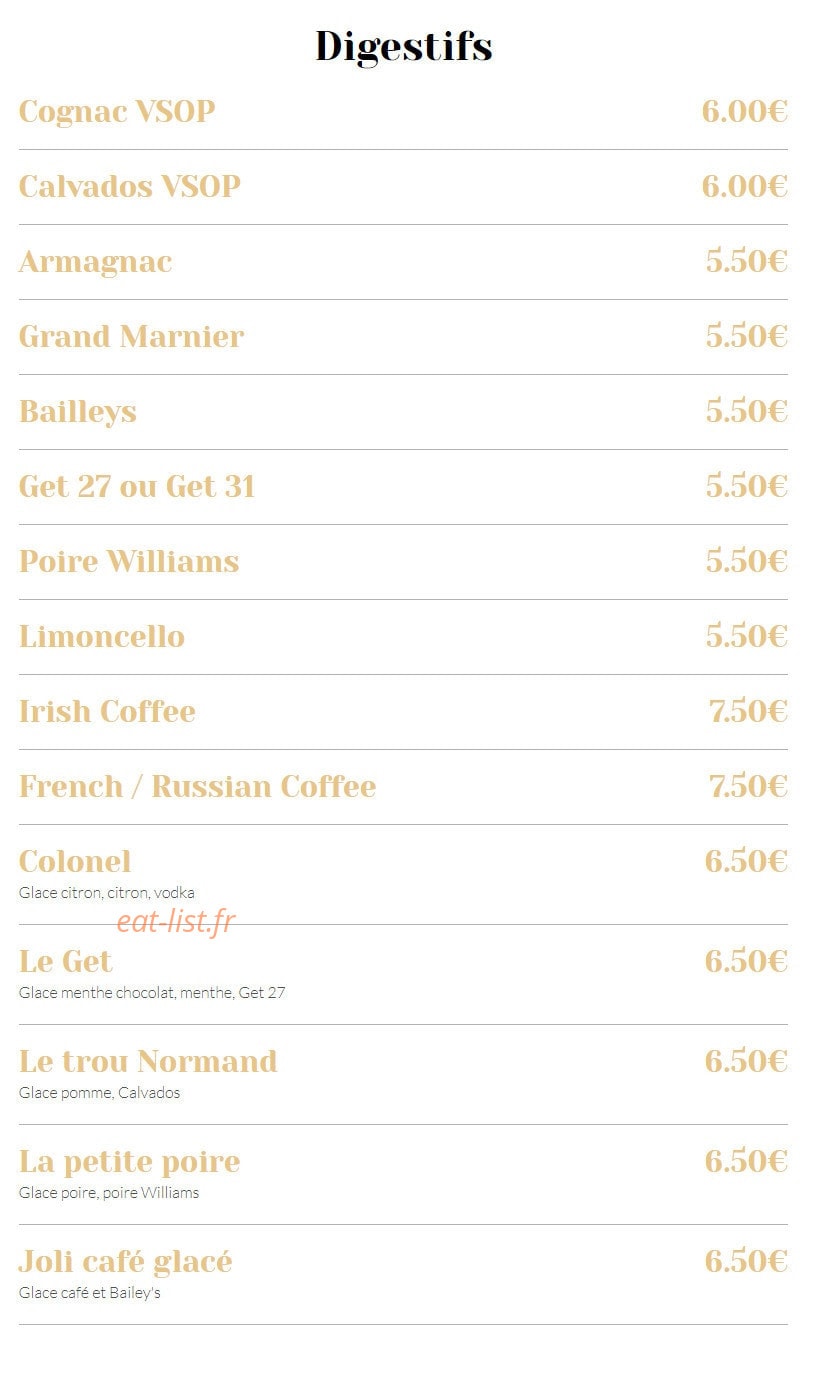 La crêperie du Sébasto — carte page 9