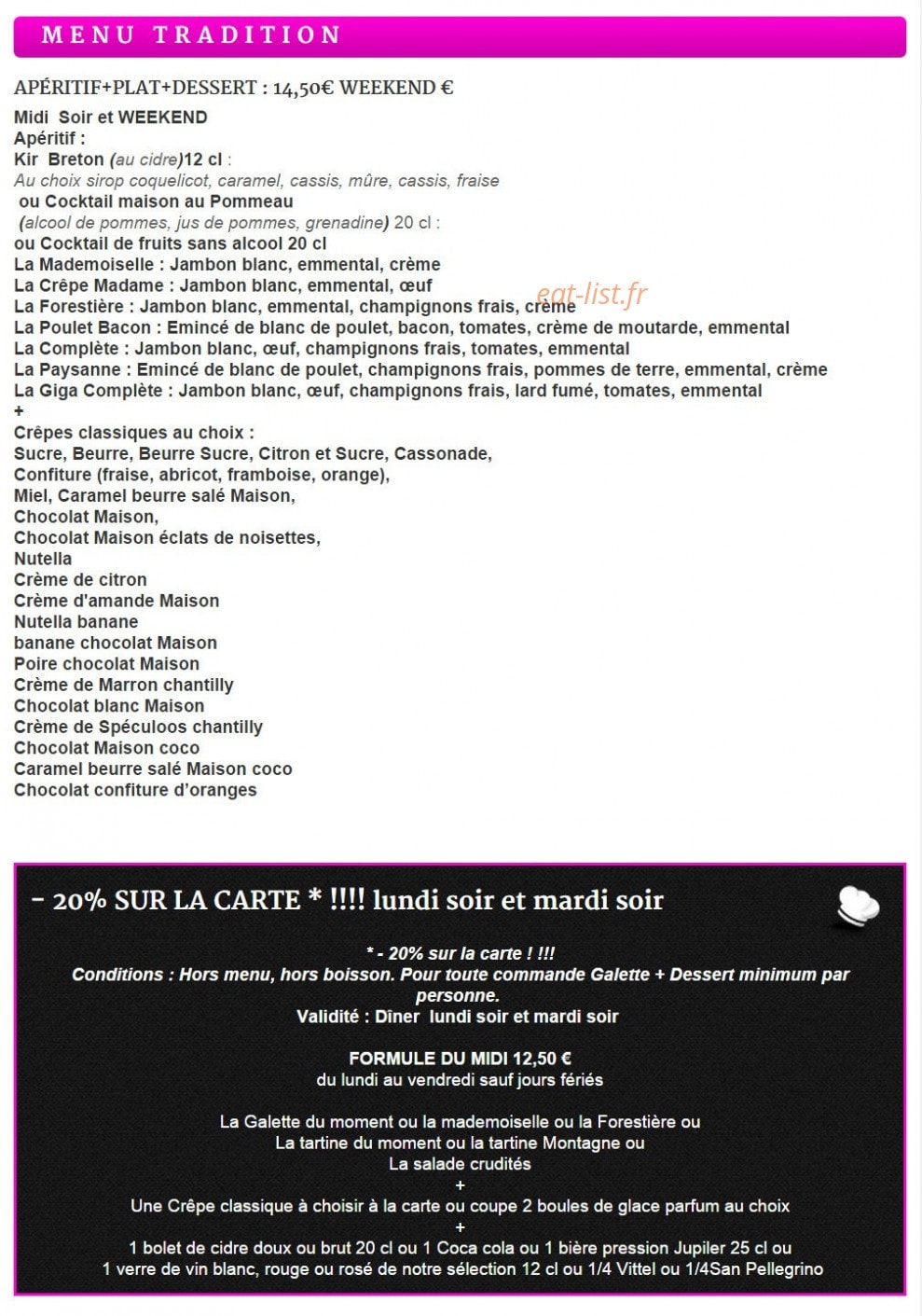 La crêperie — carte page 3