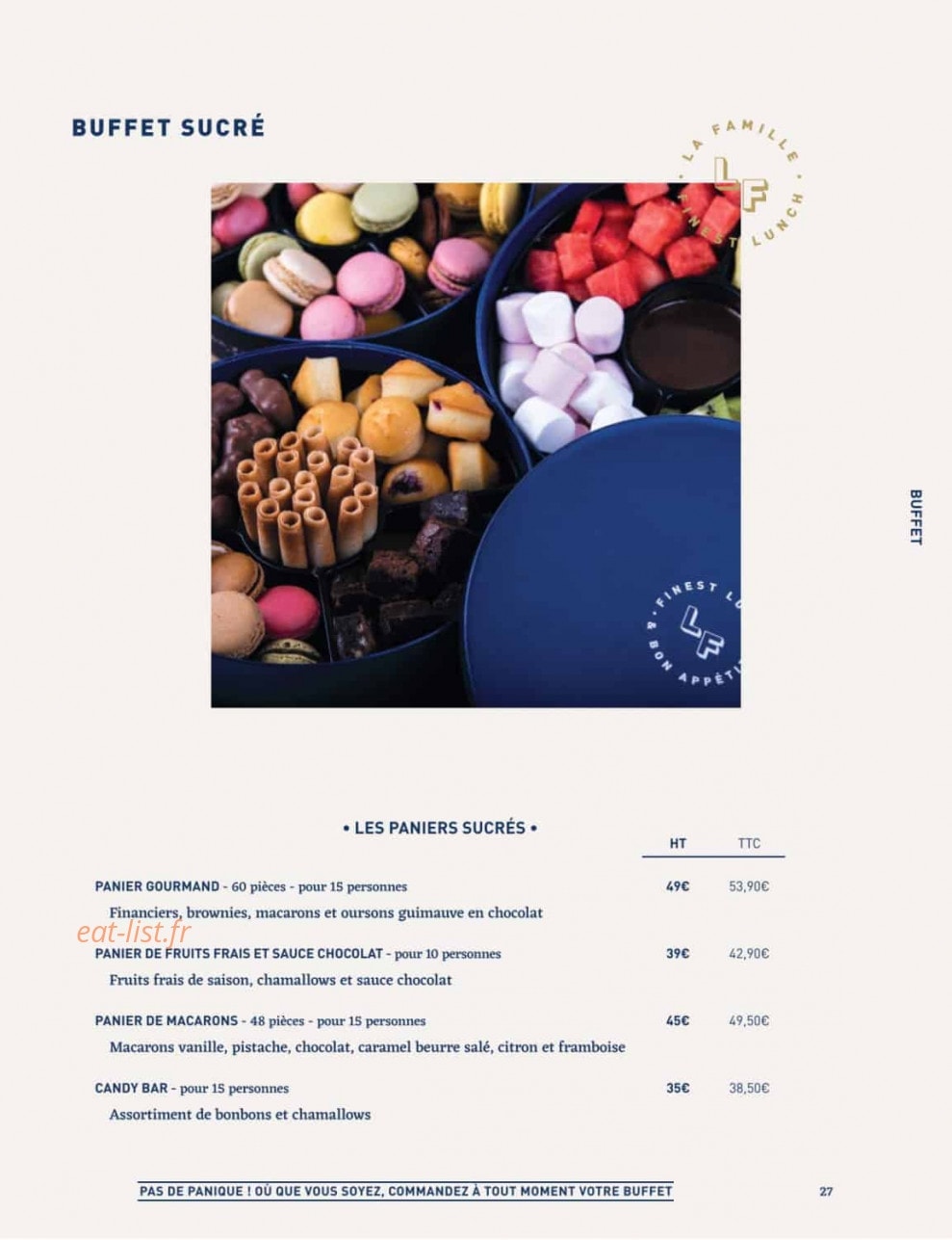 La Famille Finest Lunch — carte page 25