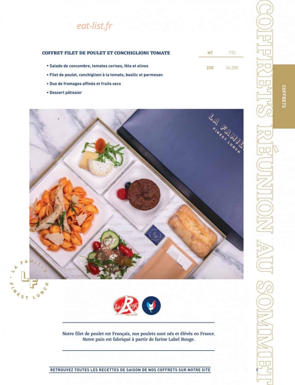 La Famille Finest Lunch — carte page 5