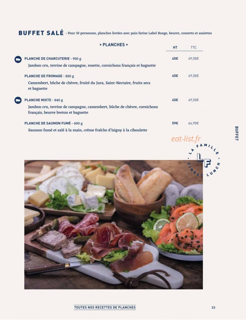La Famille Finest Lunch — carte page 21