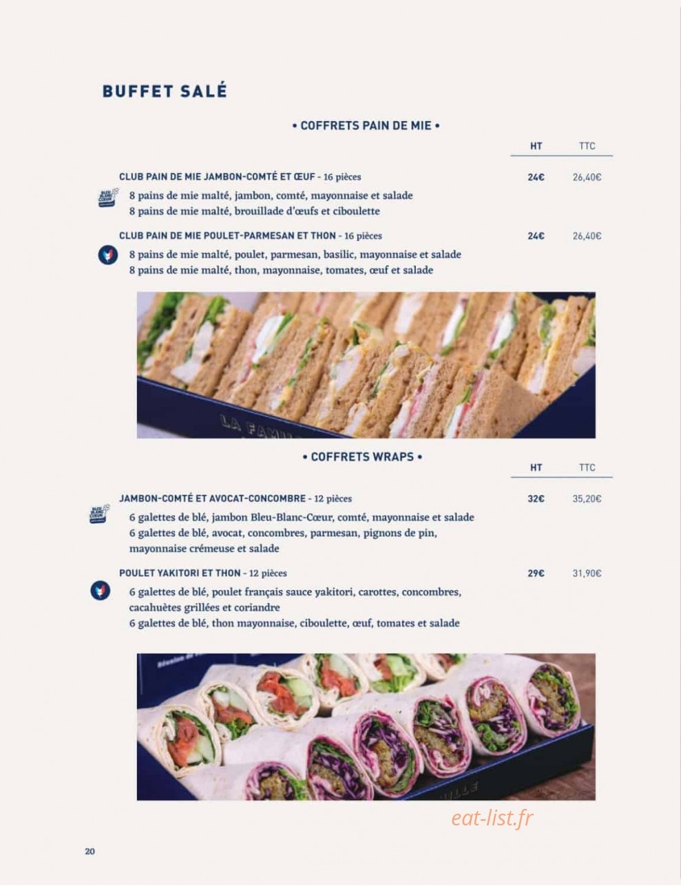La Famille Finest Lunch — carte page 18