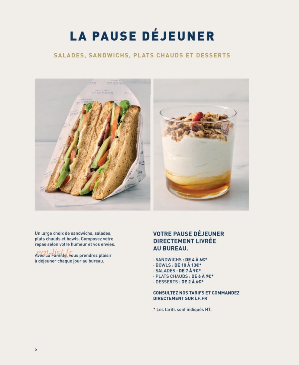 La Famille Finest Lunch — carte page 4