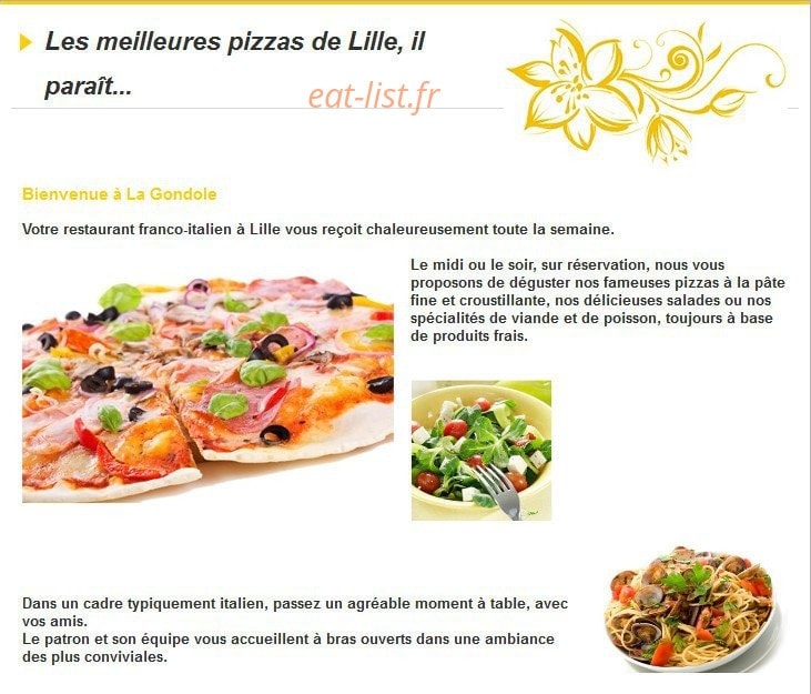 La Gondole — carte page 1