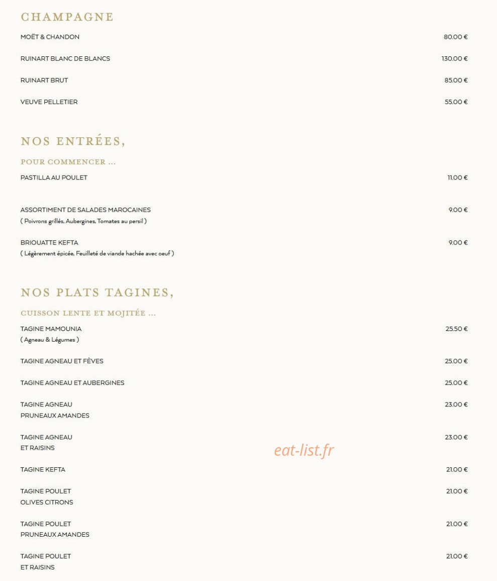 La Mamounia — carte page 3