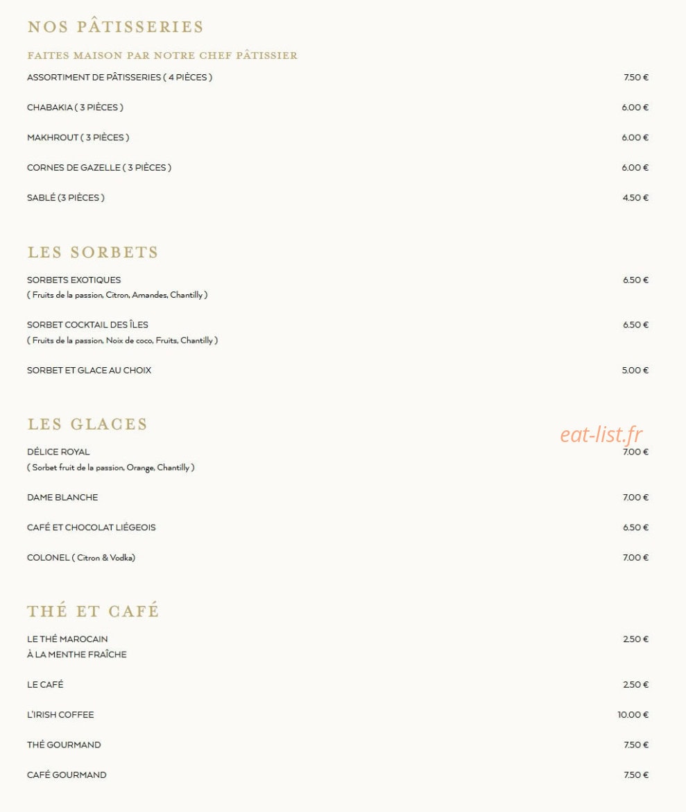 La Mamounia — carte page 5