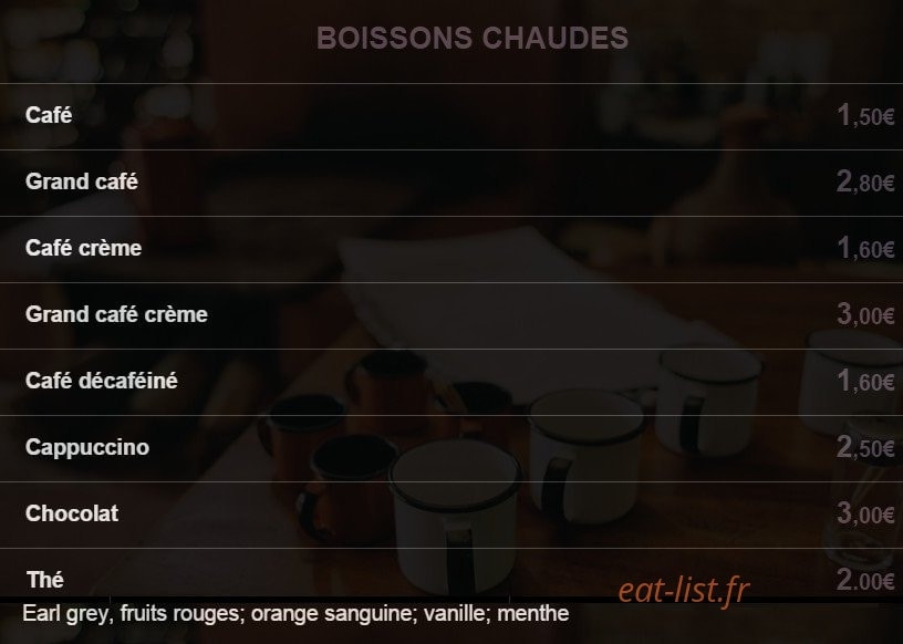La p'tite fourchette — carte page 4