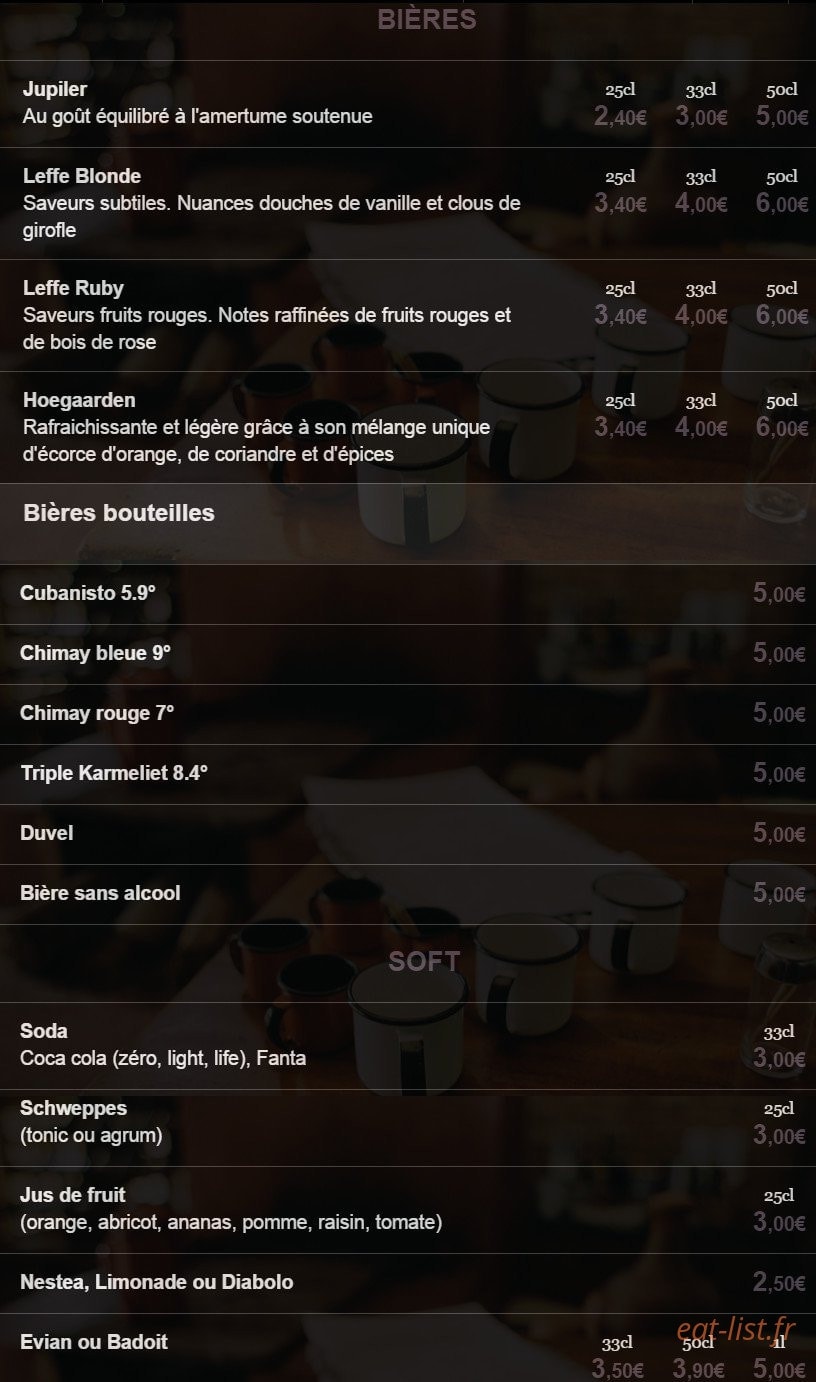 La p'tite fourchette — carte page 6