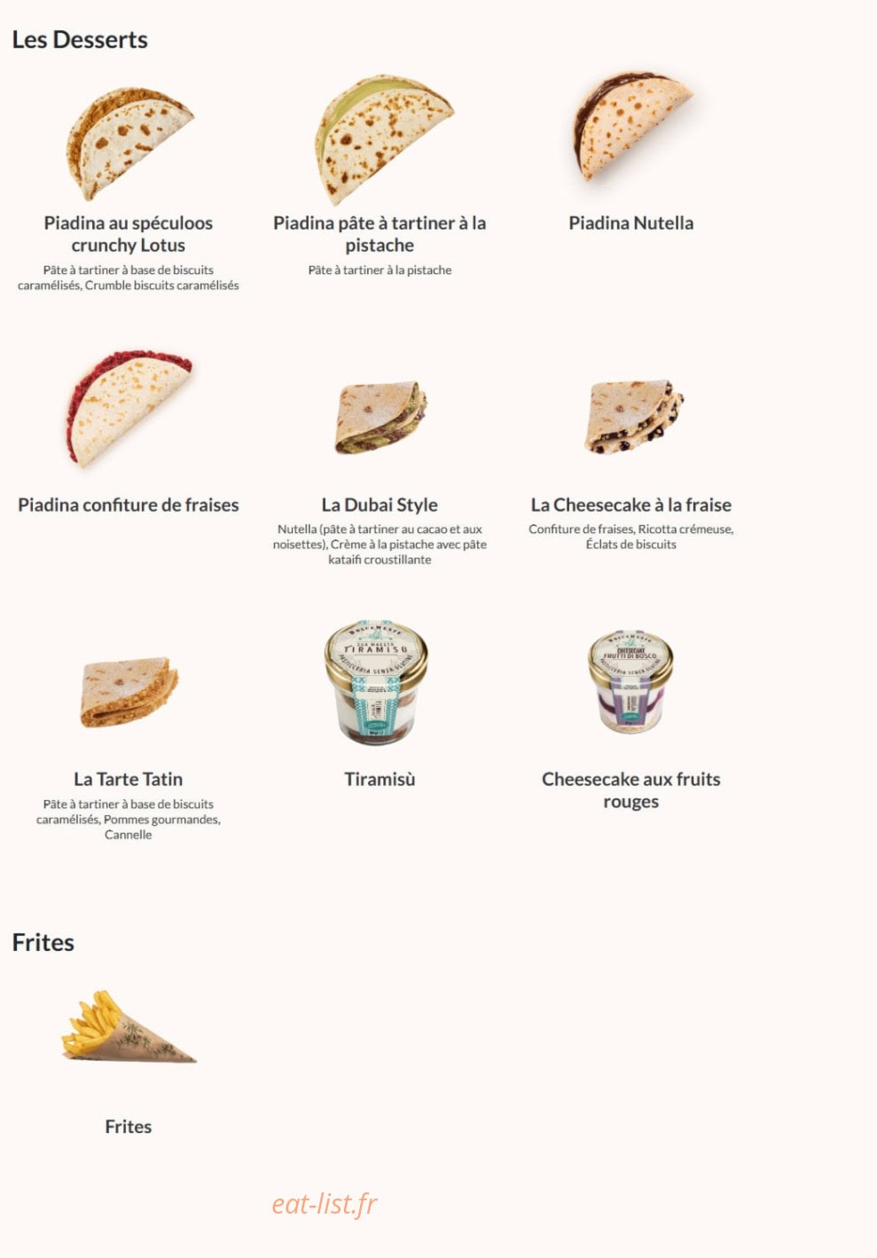 La Piadineria — carte page 3