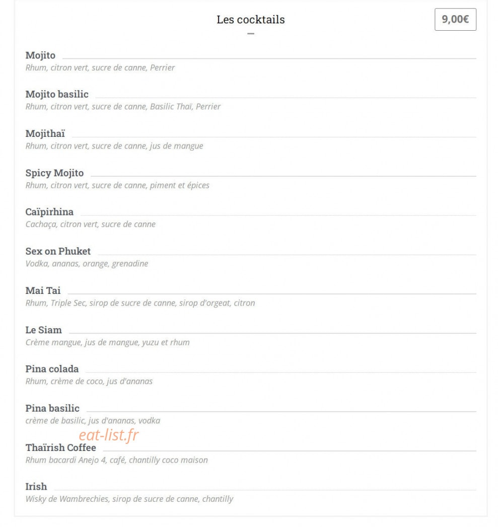 La Table du Siam — carte page 6