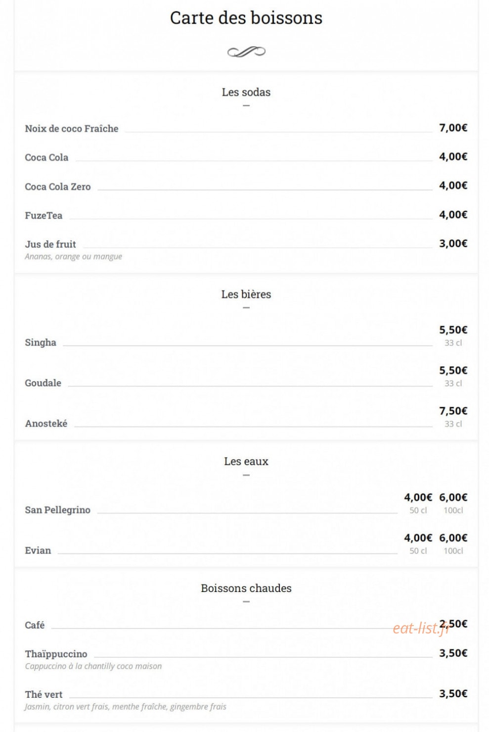 La Table du Siam — carte page 4