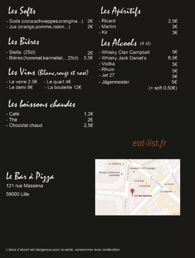 Le bar à pizzas — carte page 4