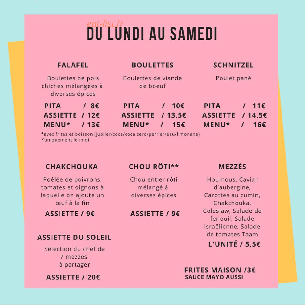 Le Bar Parallèle — carte page 1