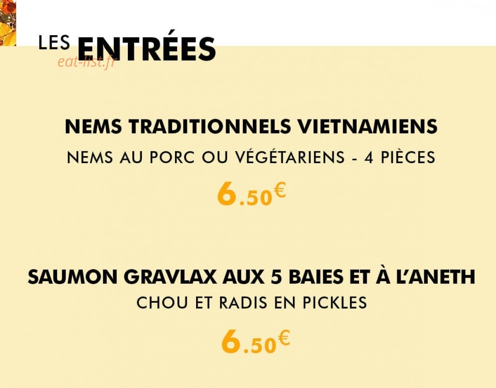 Le Bistrot de St So — carte page 1