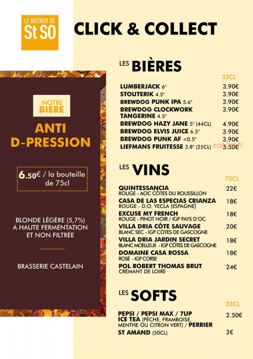 Le Bistrot de St So — carte page 4