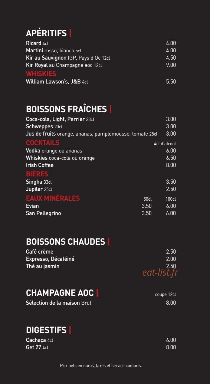 Le Bistrot Thai — carte page 3