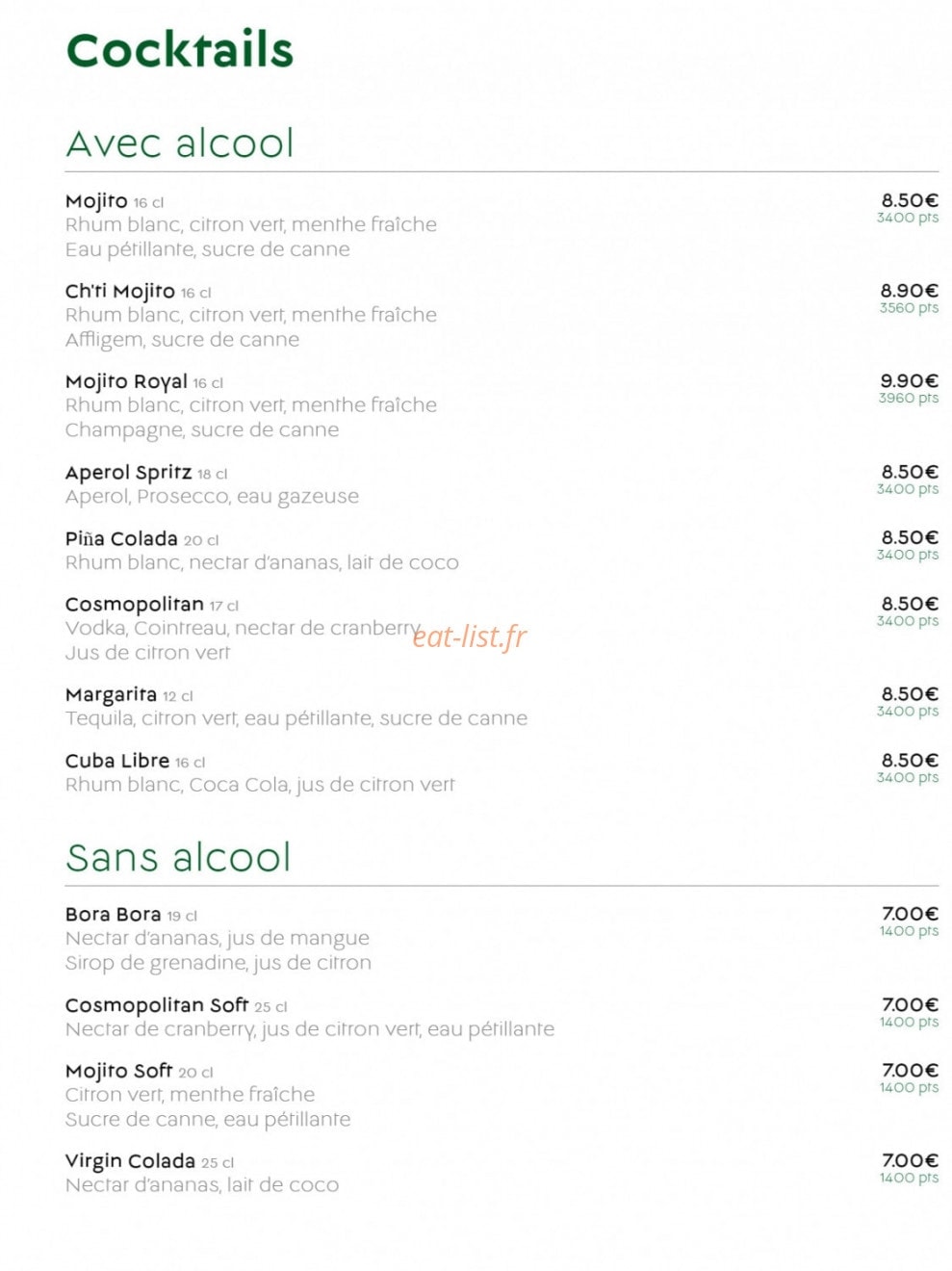 Le Café des Sports — carte page 5