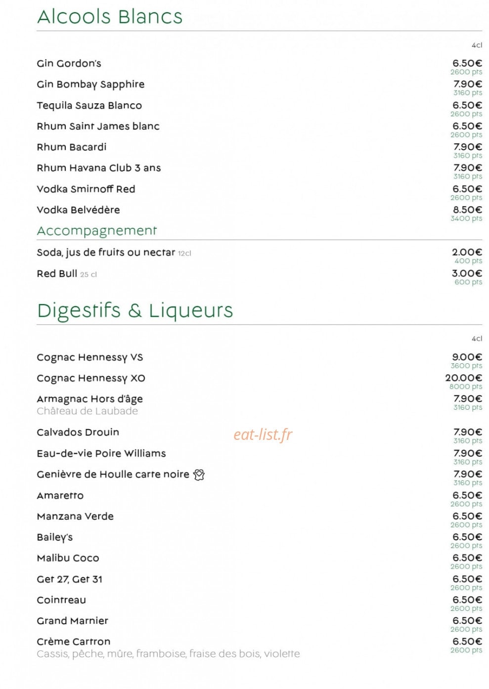 Le Café des Sports — carte page 4