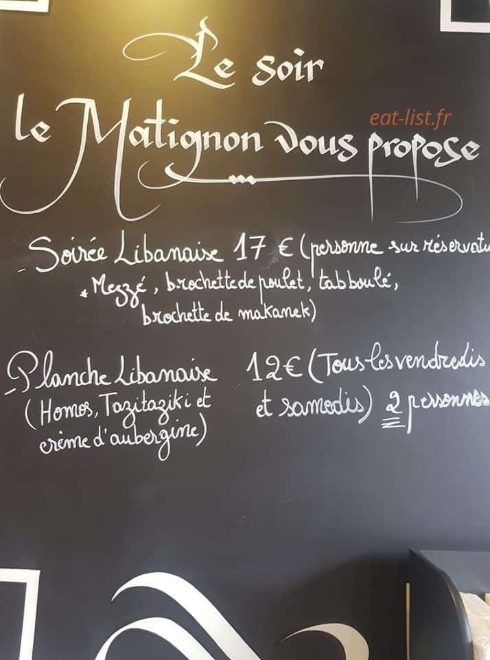 Le Matignon — carte page 1