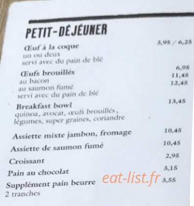 Le Pain Quotidien — carte page 1