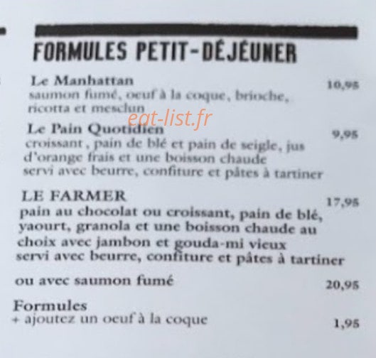 Le Pain Quotidien — carte page 3
