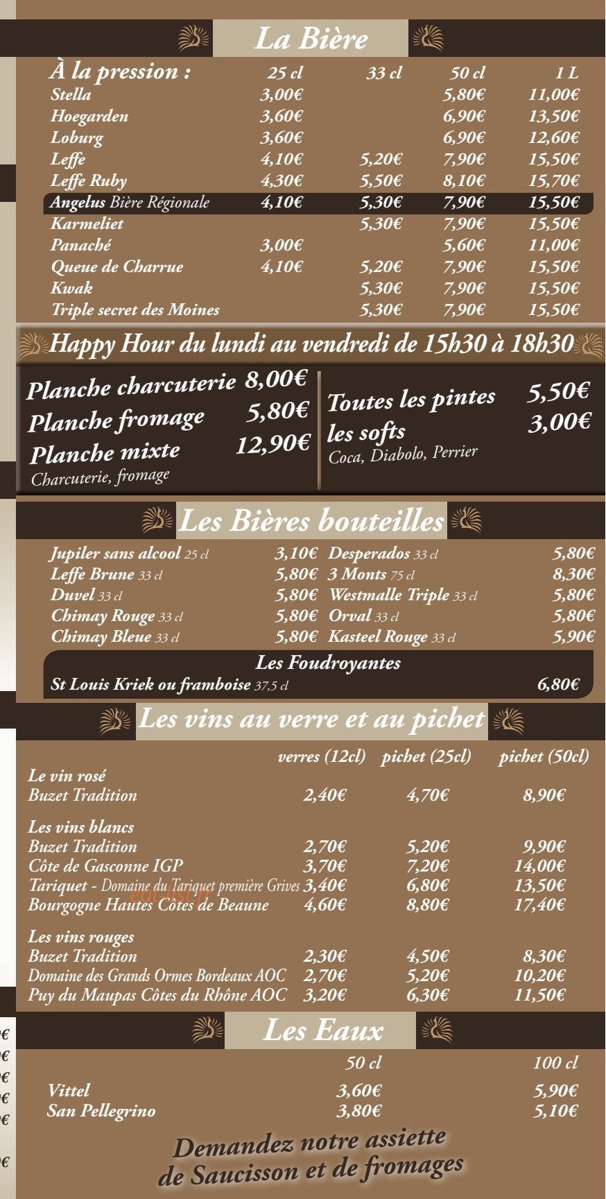 Le Paon D'or — carte page 4