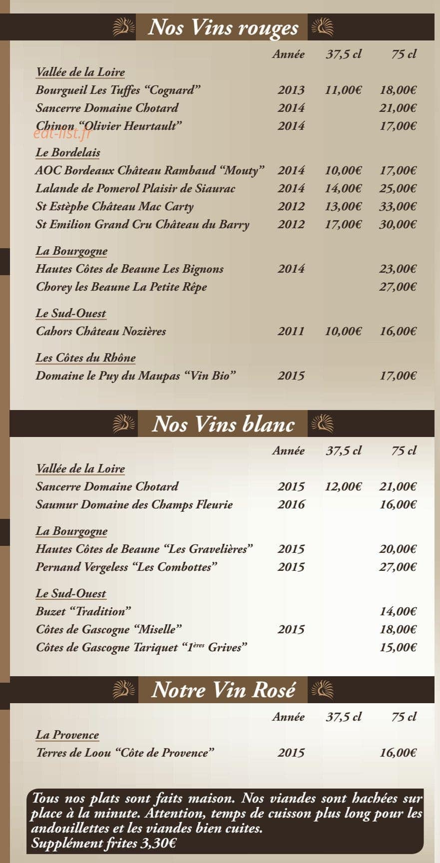 Le Paon D'or — carte page 7