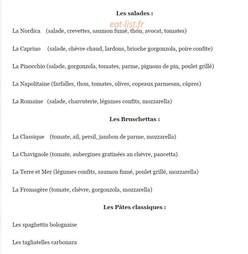 Le Pinocchio — carte page 2