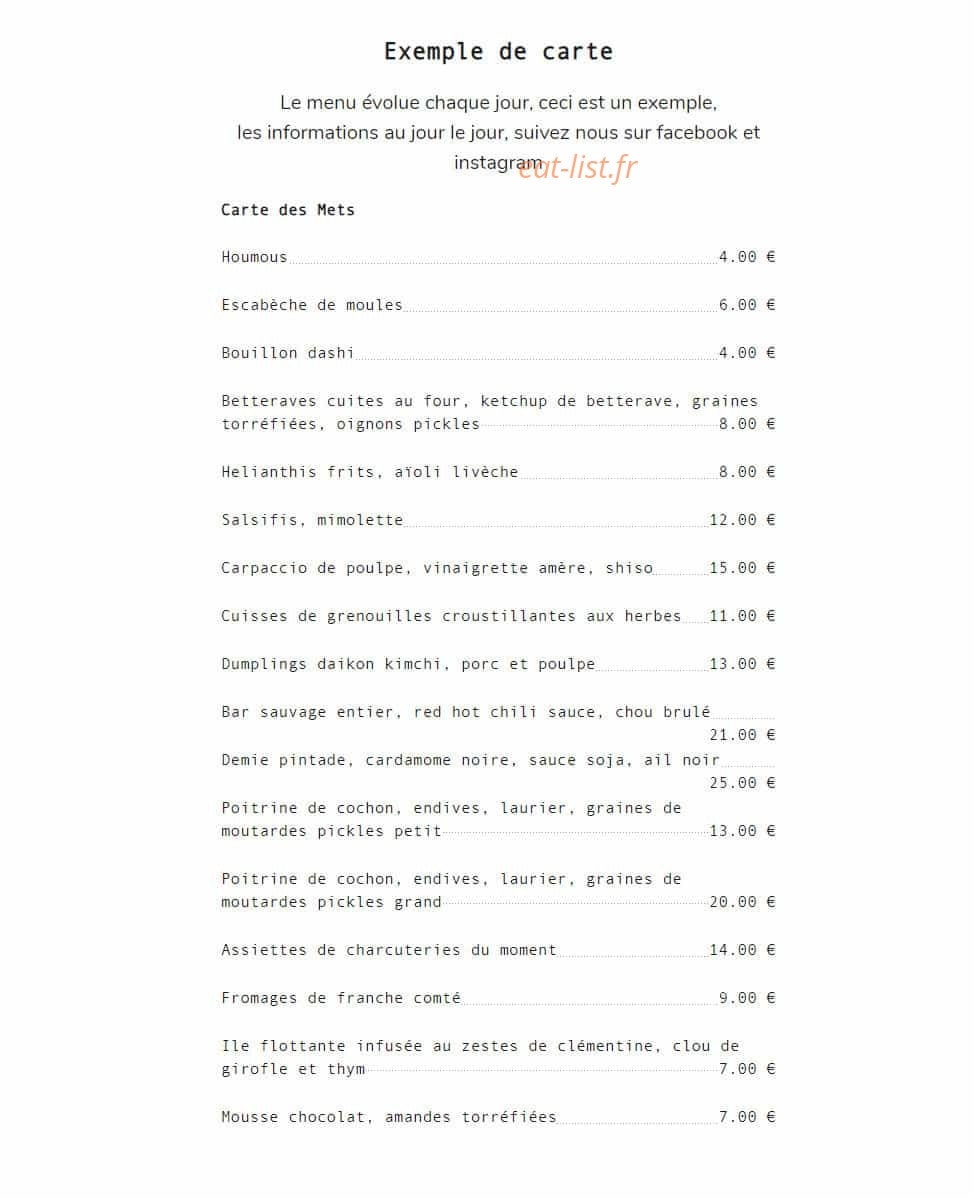 Le Présentoir — carte page 1