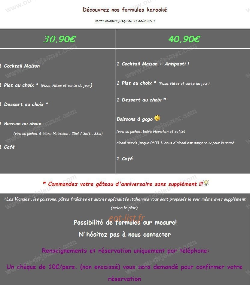 Le Pulcinella — carte page 6