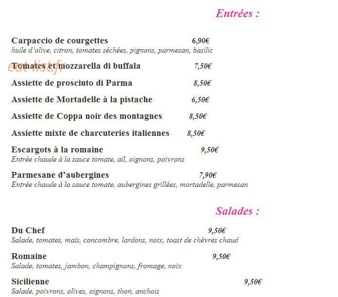 Le Pulcinella — carte page 1