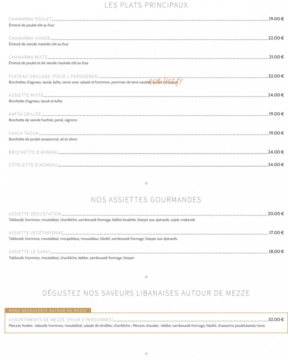 Le Saray — carte page 2