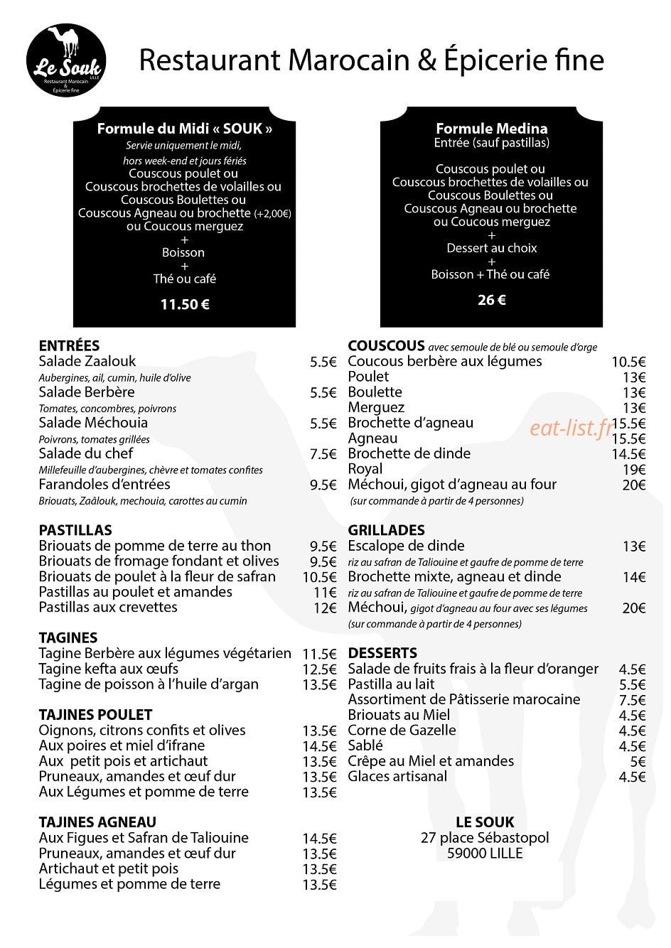 Le SouK — carte page 1