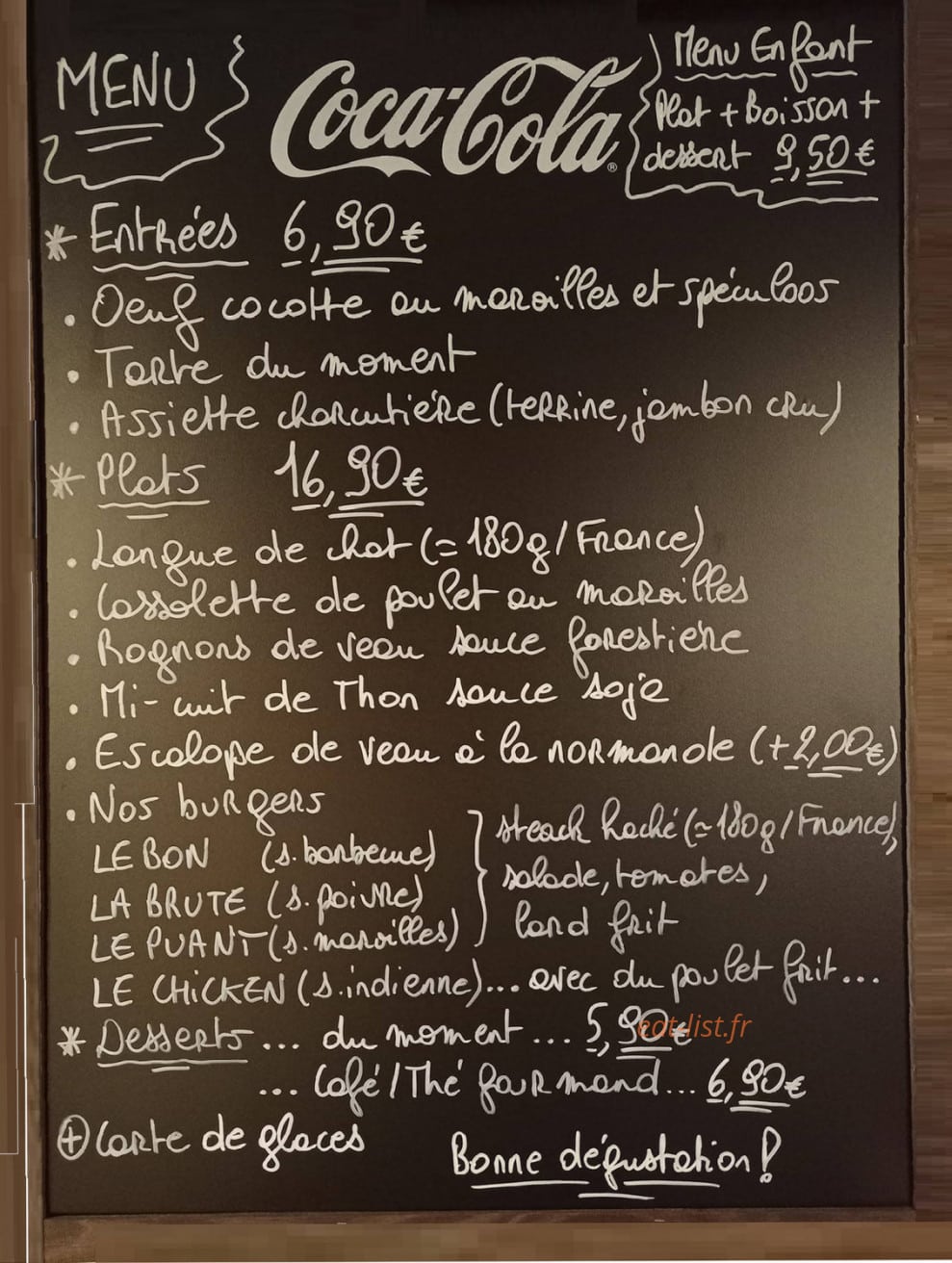 Lebon Bistrot — carte page 1