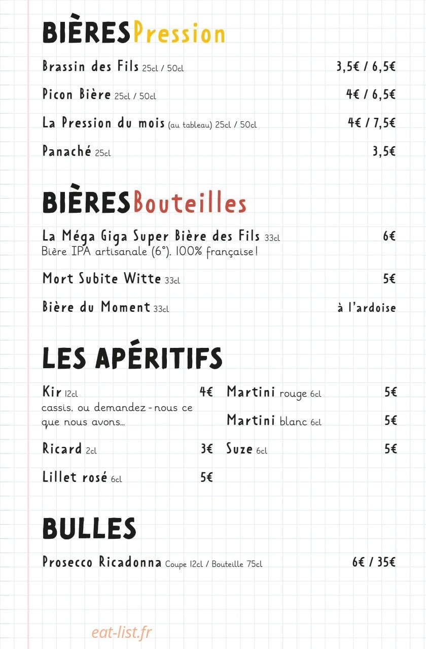 Les Fils à maman — carte page 18