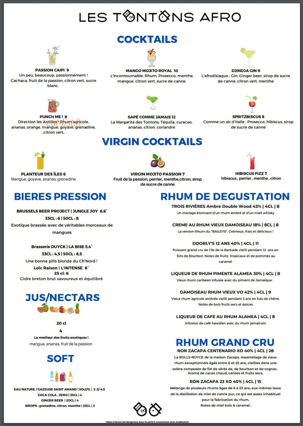 Les Tontons Afro — carte page 5
