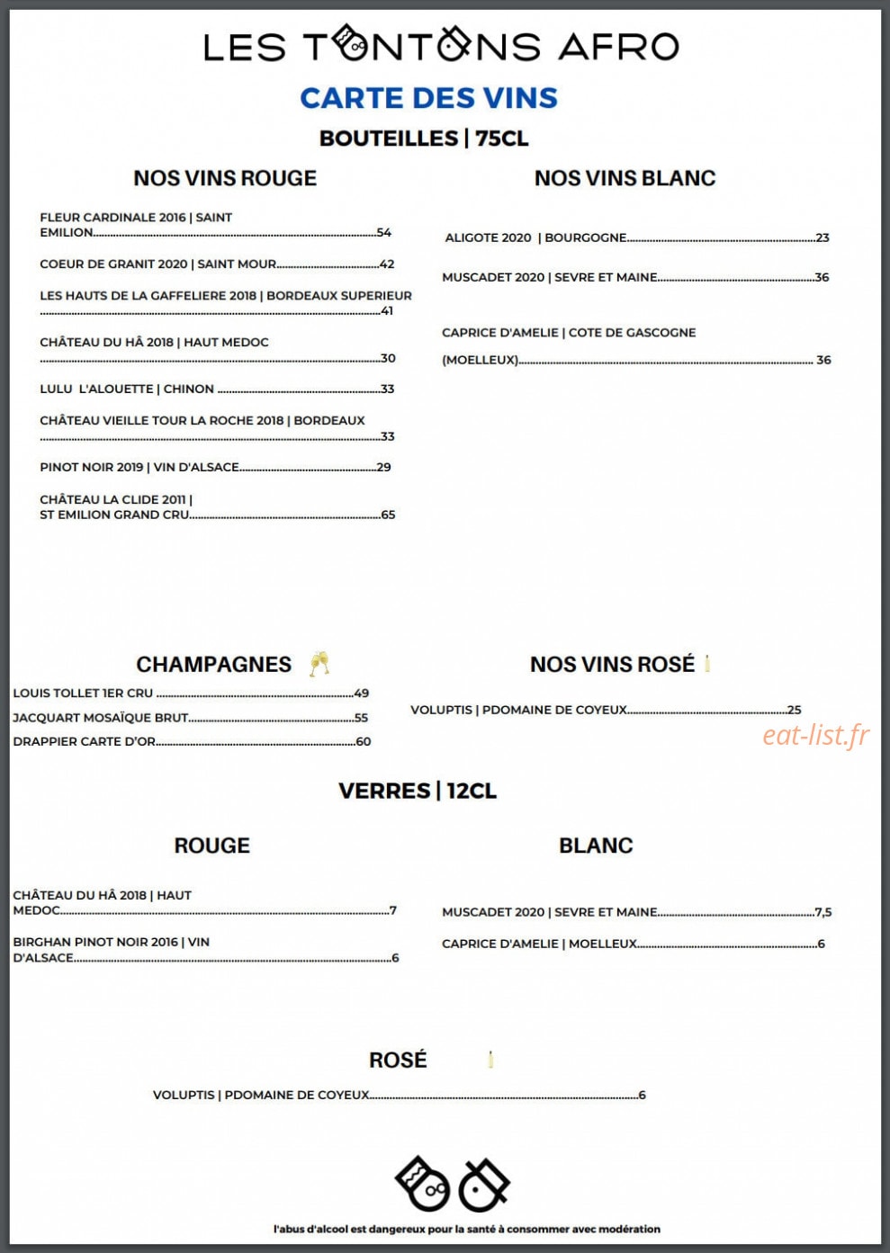 Les Tontons Afro — carte page 3