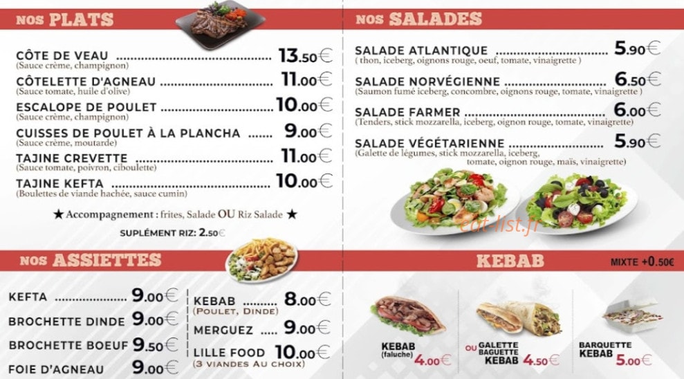 Lille Food — carte page 2