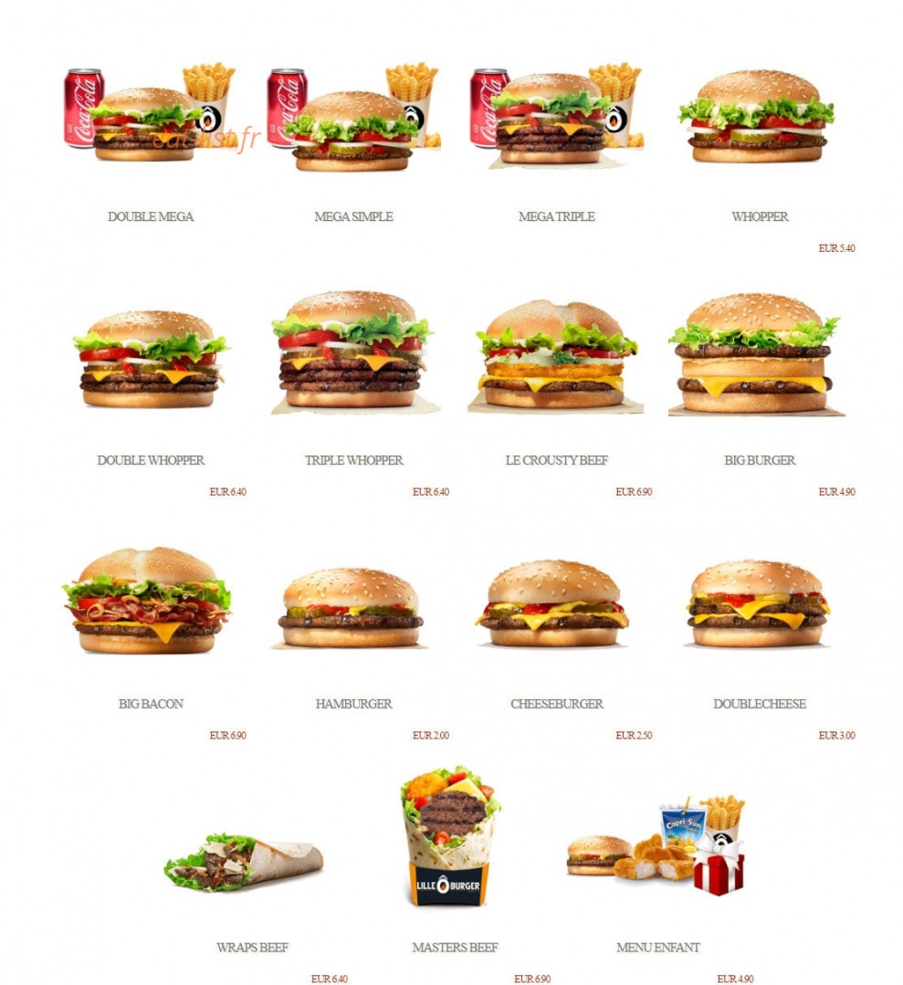 Lille Ô Burger — carte page 1