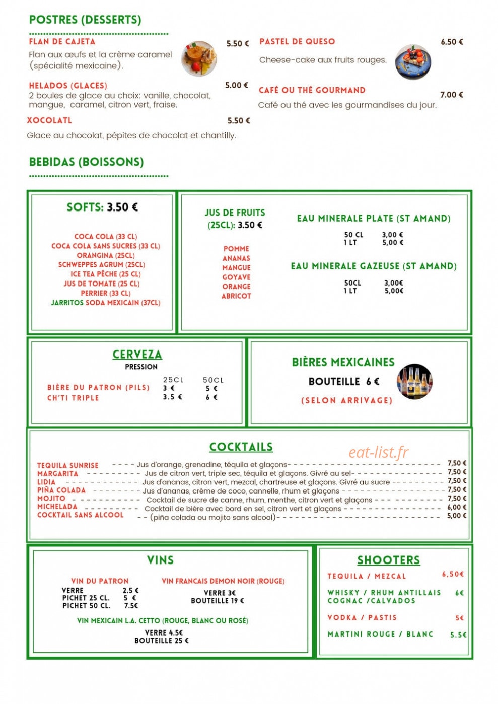 Los 3 compadres — carte page 2