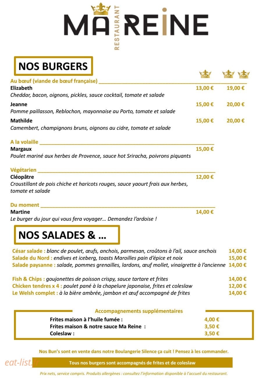 Ma Reine — carte page 1