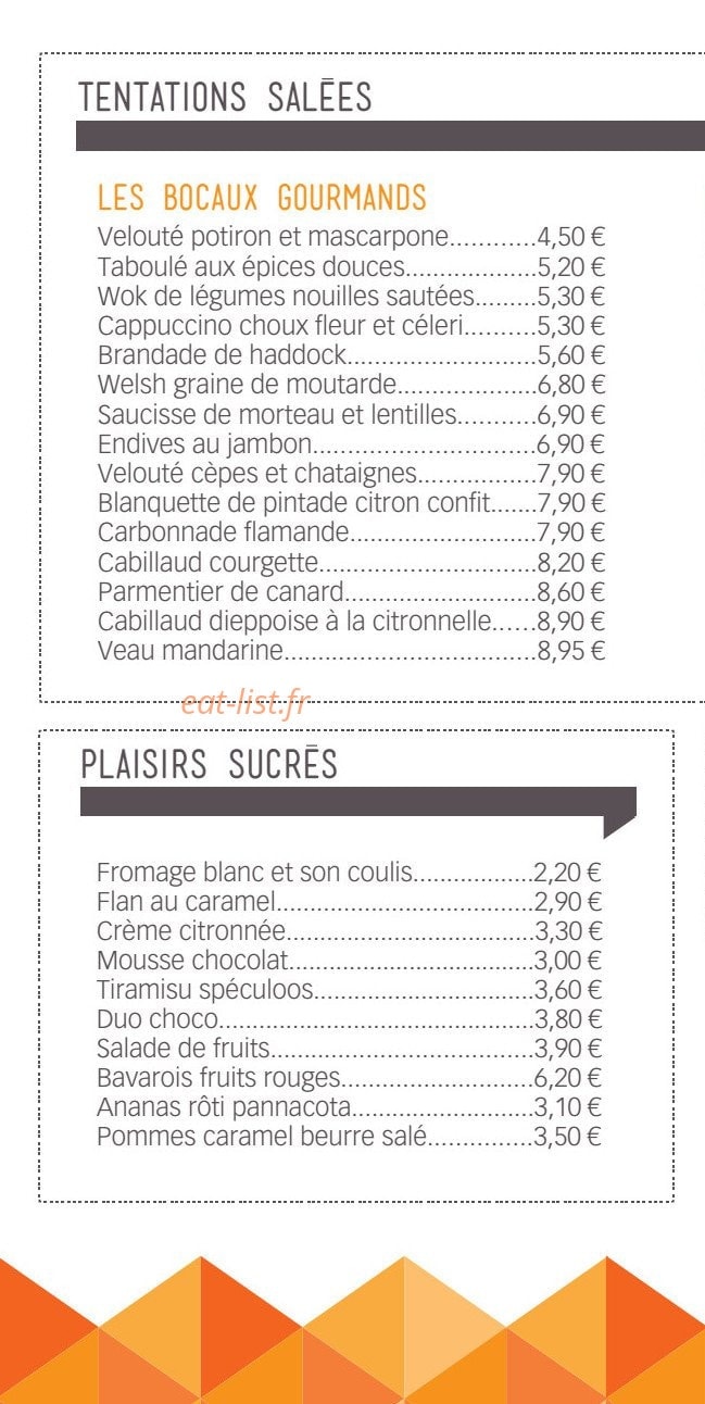 Madame Bistro — carte page 1