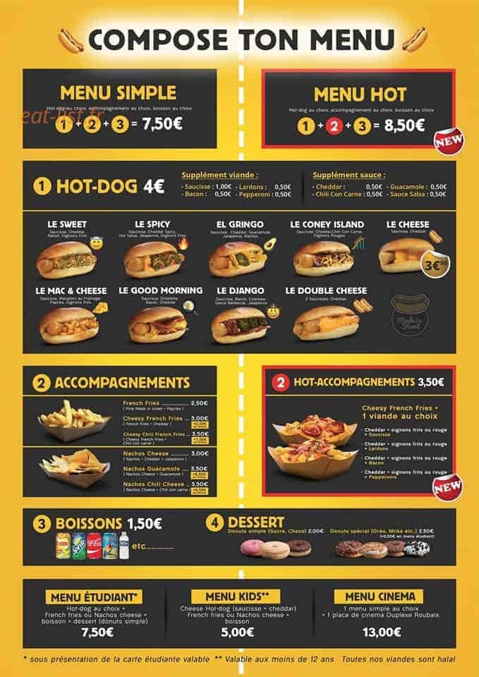 Made In Street — carte page 1
