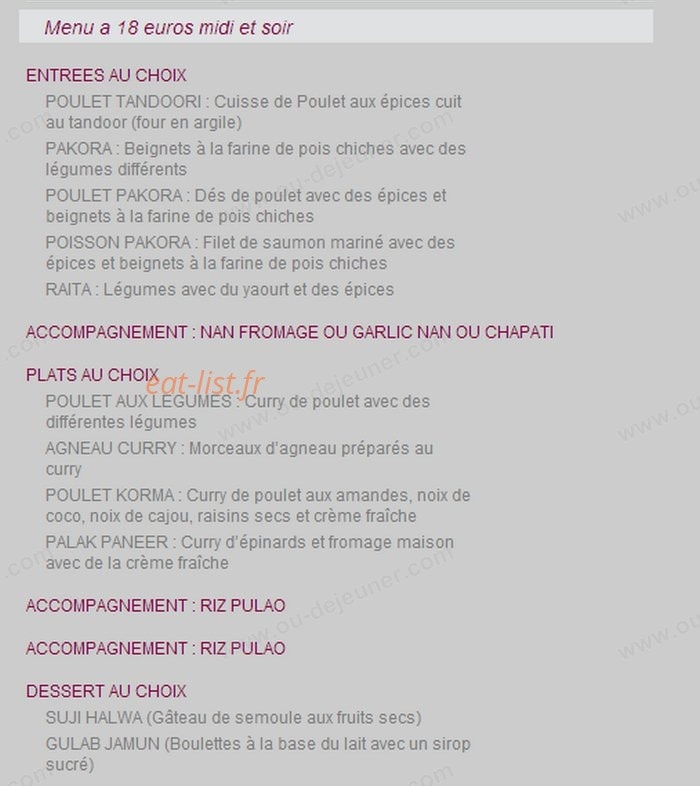 Maharani — carte page 6
