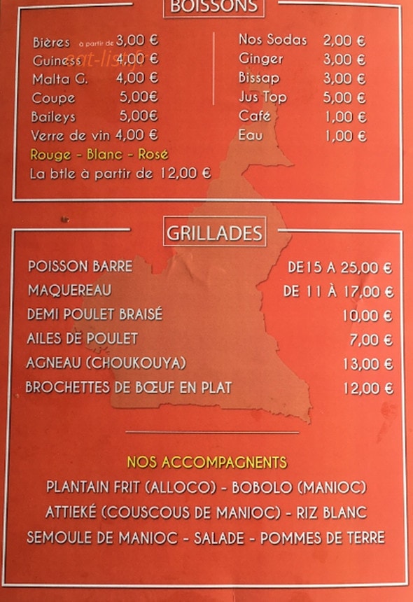 Mardasteph food — carte page 1