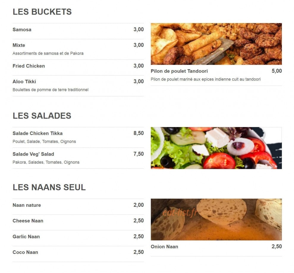 Masala — carte page 3
