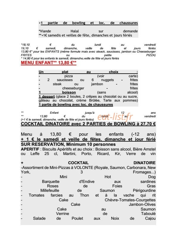 Métro Bowling — carte page 4